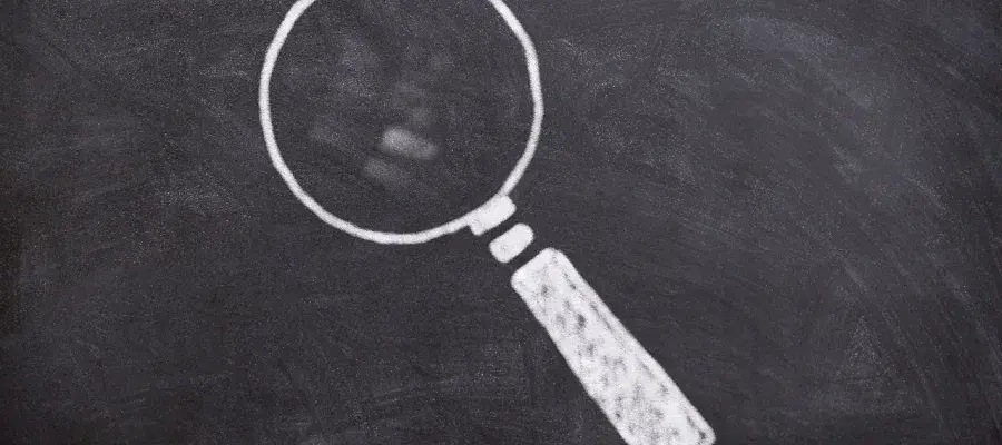 Magnifying glass indicating current research focus